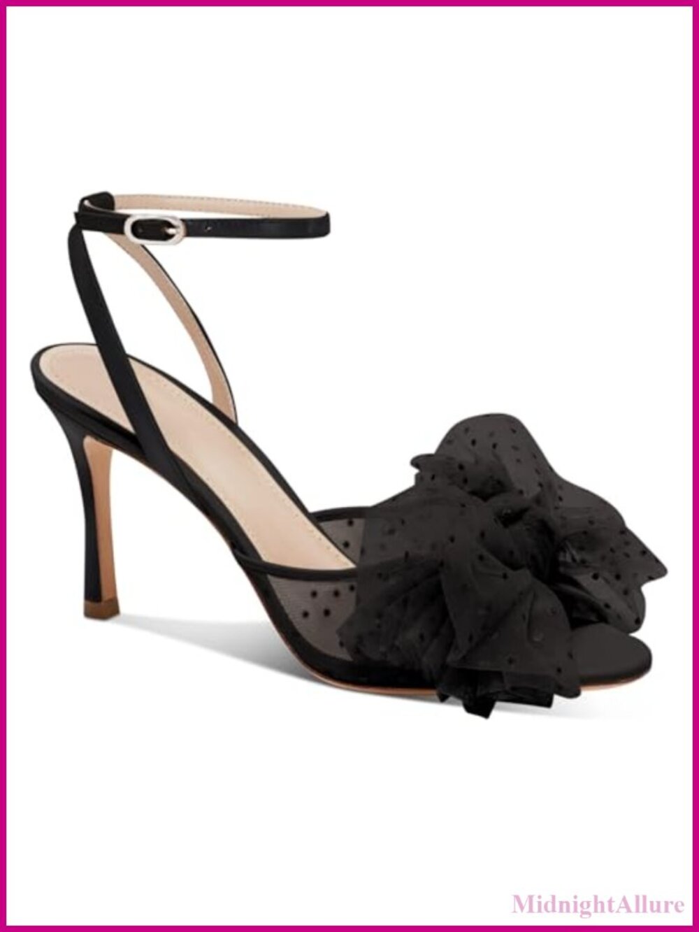 Womens Bow Tie Heels Slingback Peep Toe Mesh High Stiletto Heel Bridal Sandals